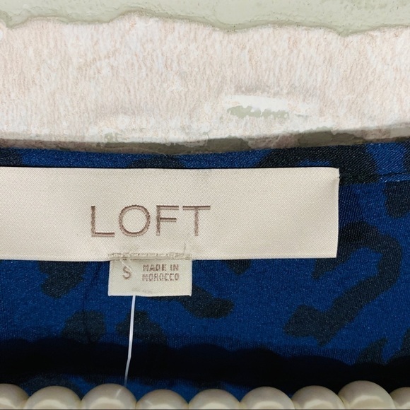 Loft NWT Leopard Print Ruffle Hem Tie Neck… - Picture 6 of 10